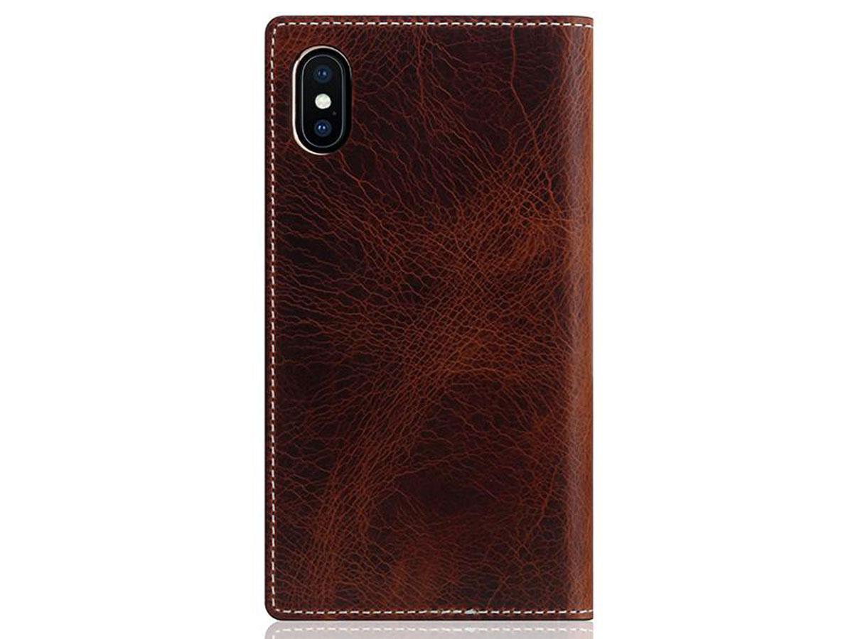 SLG Design D7 Italian Wax Leer Bruin - iPhone X/Xs hoesje