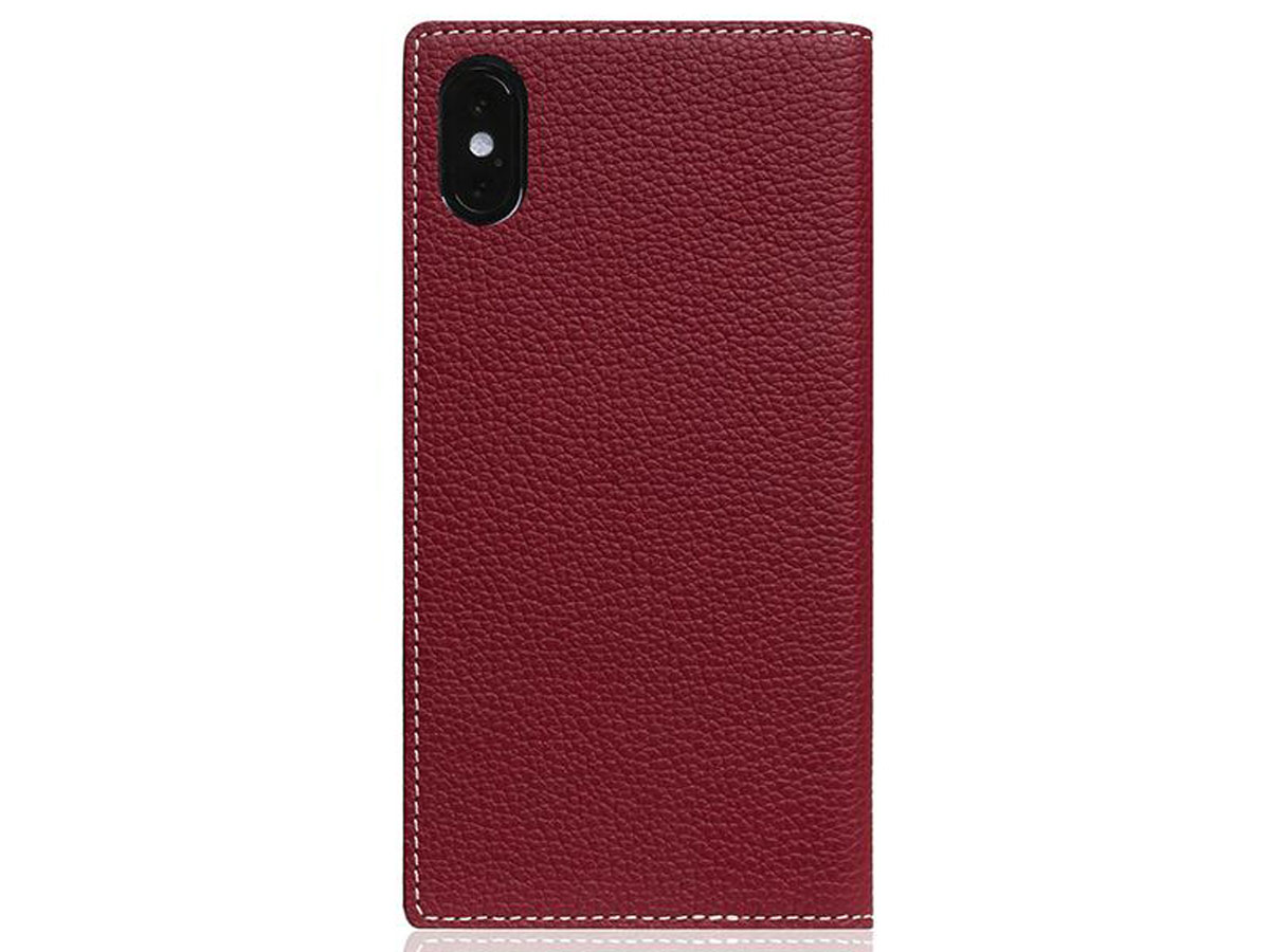 SLG Design D8 Folio Burgundy Leer - iPhone X/Xs hoesje