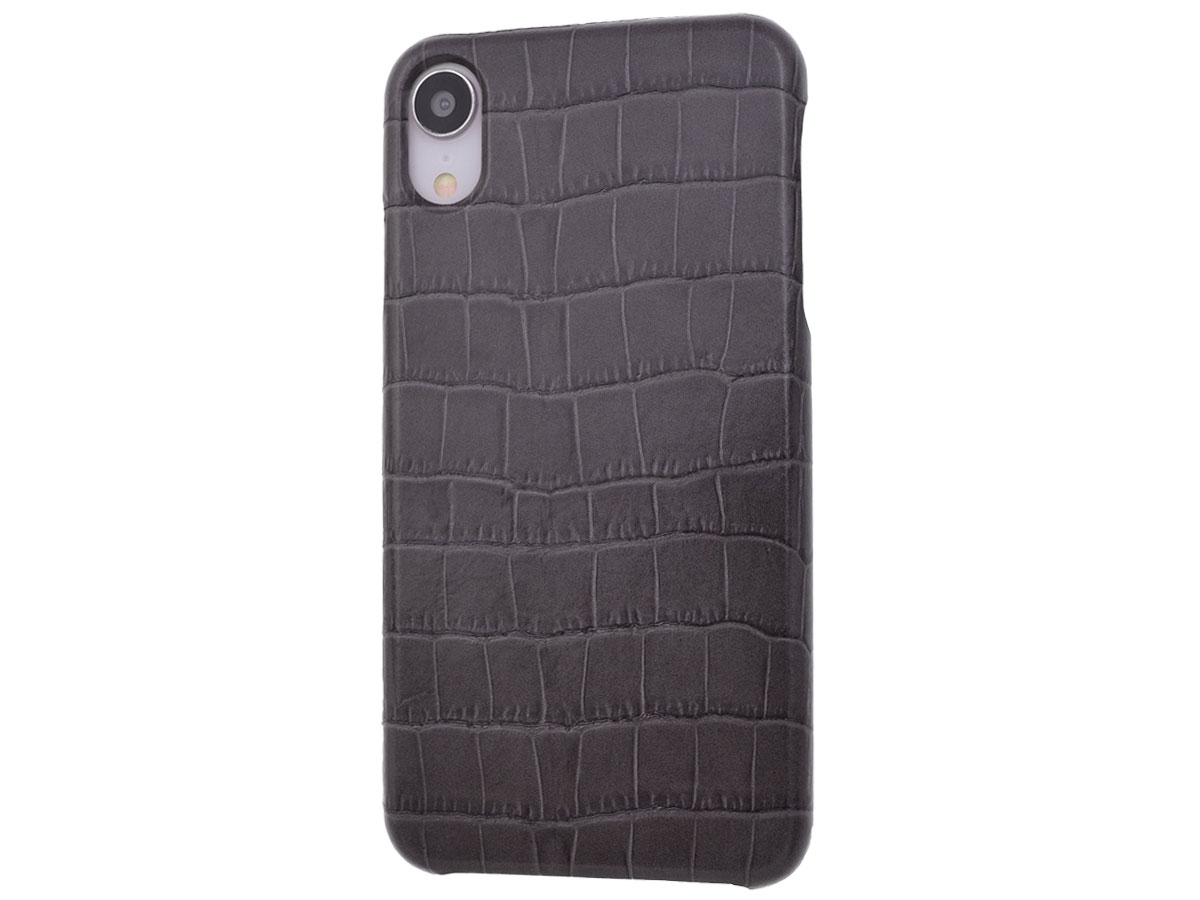 Graffi Cover Croco Grijs Leer - iPhone XR hoesje