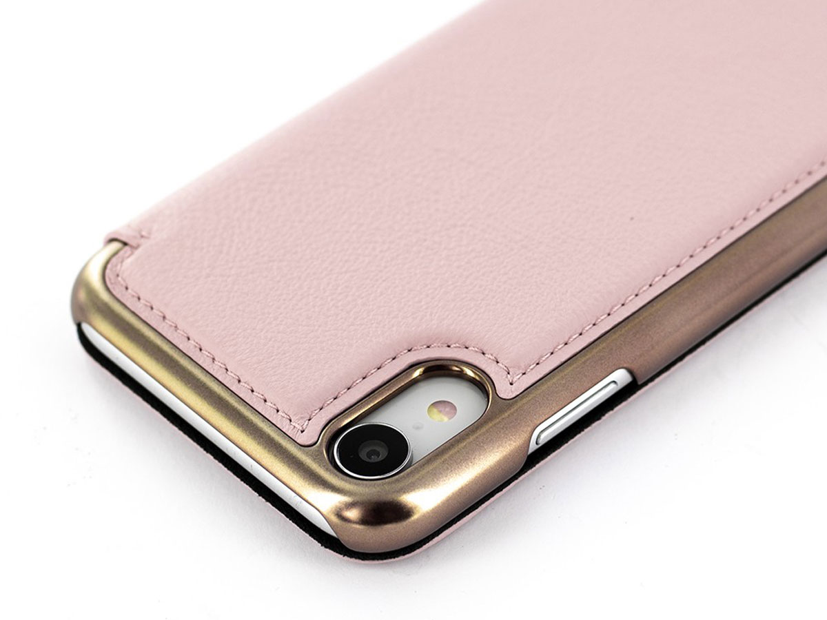 Greenwich Blake Folio Blossom/Gold - Leren iPhone XR hoesje