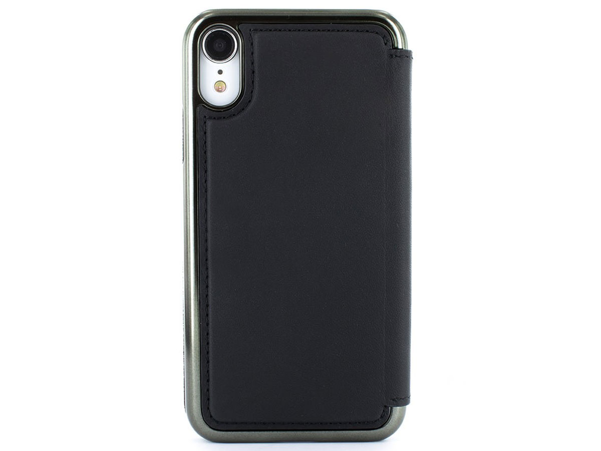 Greenwich Blake Folio Beluga/Gunmetal - Leren iPhone XR hoesje