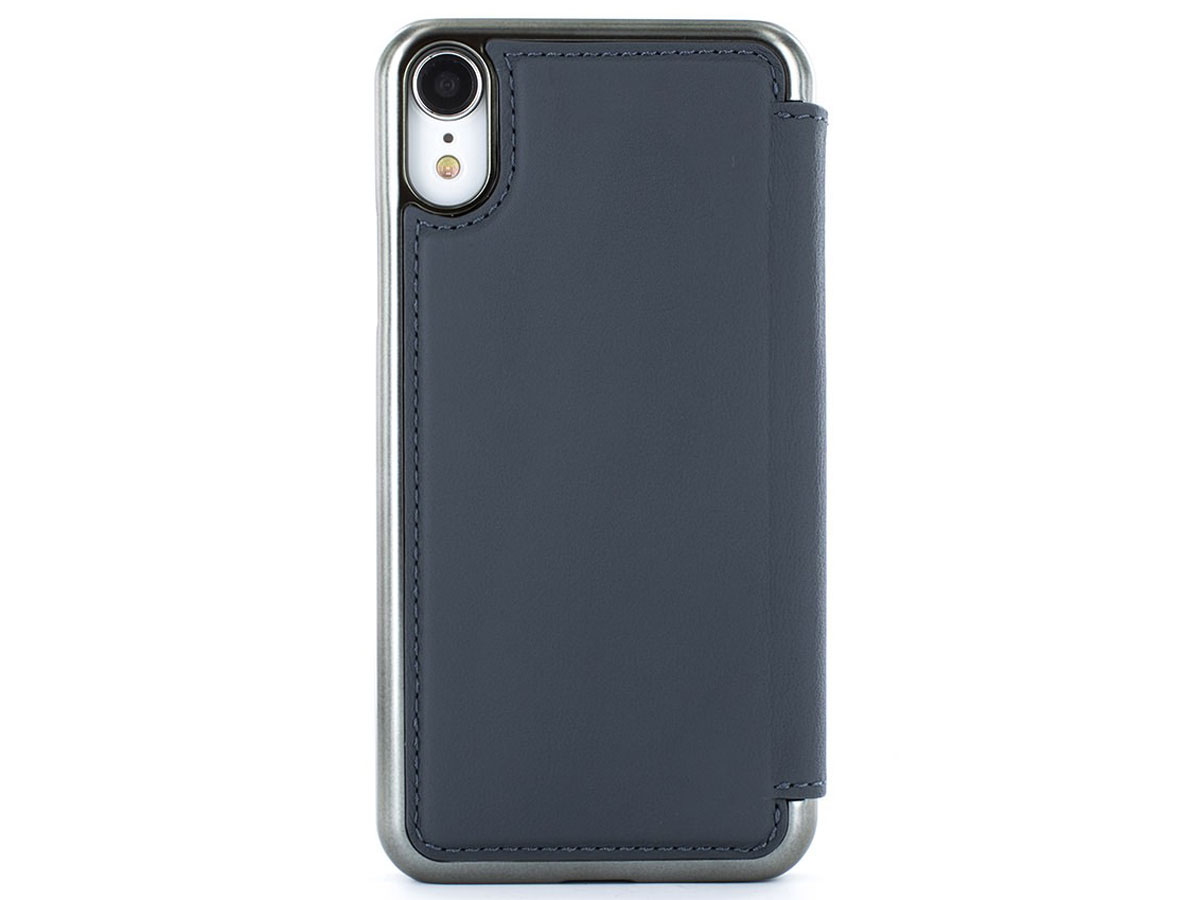 Greenwich Blake Folio Seal/Gunmetal - Leren iPhone XR hoesje