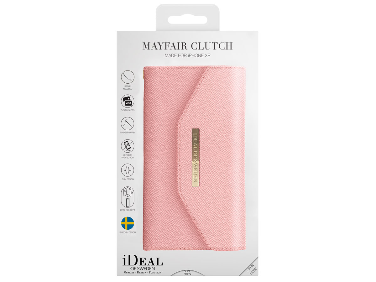 iDeal of Sweden Mayfair Clutch Roze - iPhone XR Hoesje