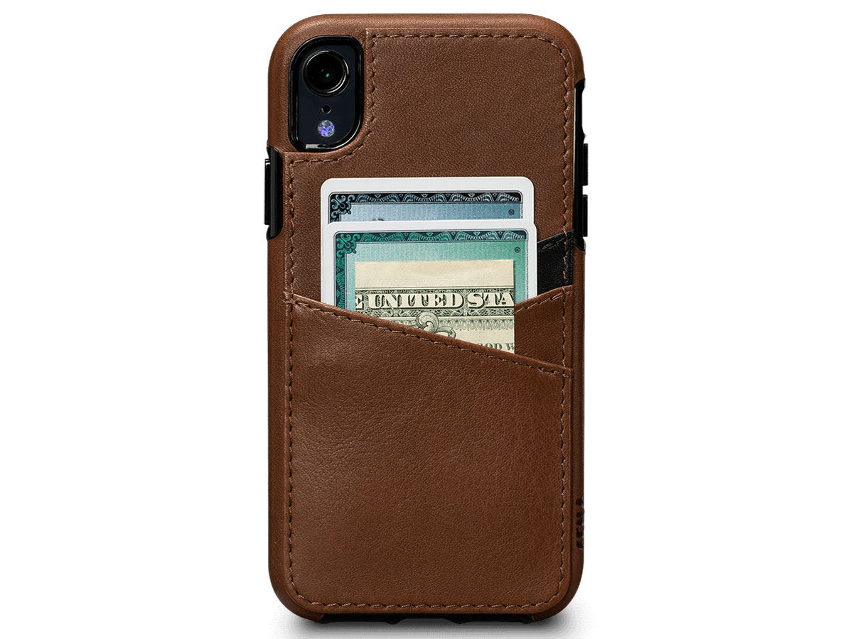 Sena Deen Lugano Wallet Saddle - iPhone XR Hoesje Leer