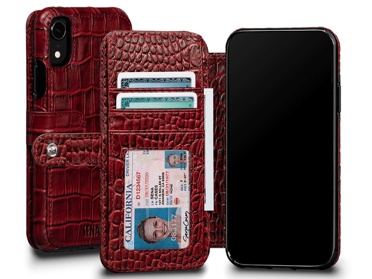 Sena Walletbook Classic Case Croco - iPhone XR hoesje