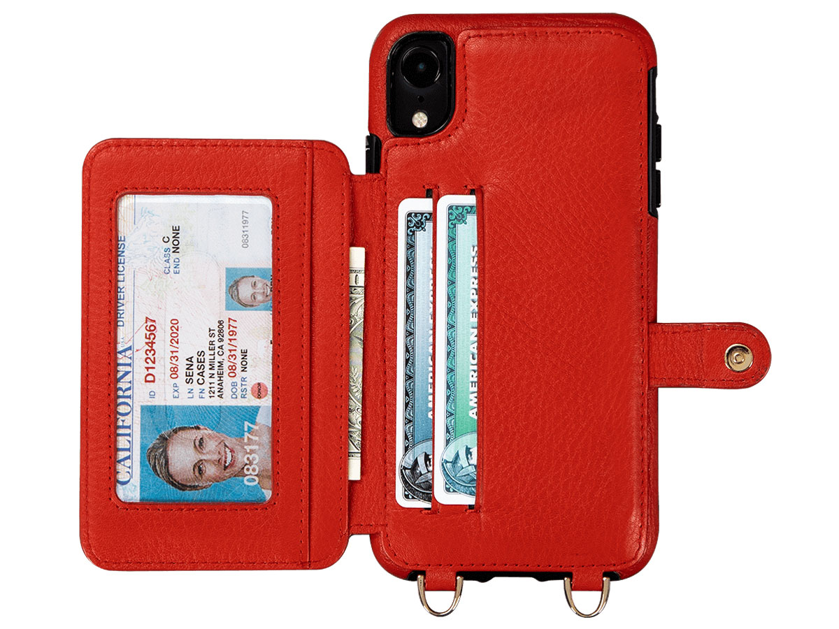 Sena Kyla Crossbody Wallet Rood - iPhone XR Hoesje