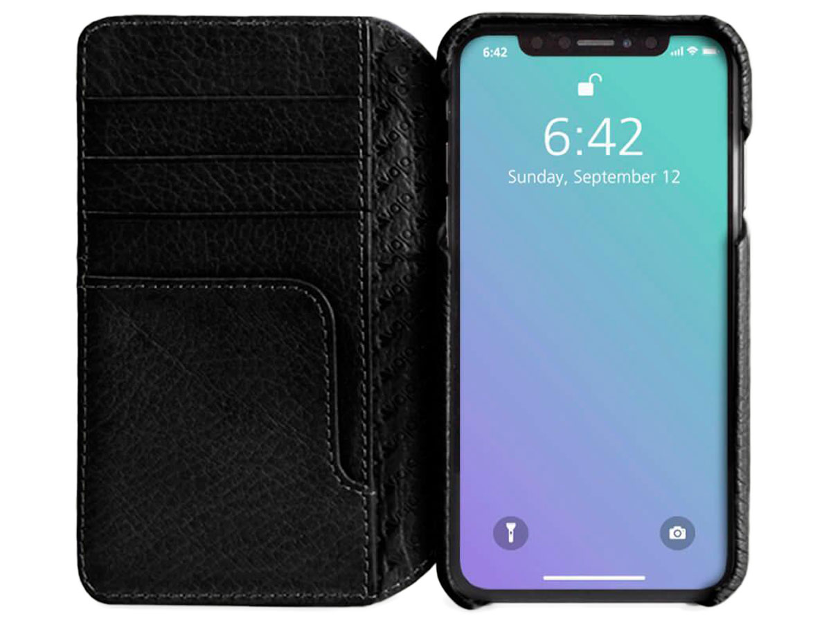 Vaja Wallet Agenda Case Zwart - iPhone XR Hoesje Leer