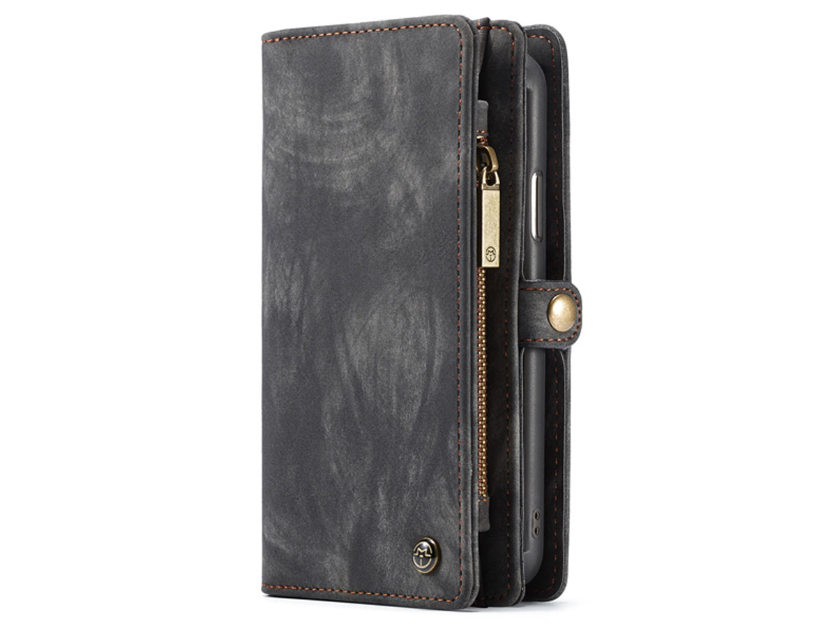 True Wallet Case Ritsvak Zwart - iPhone Xs Max hoesje