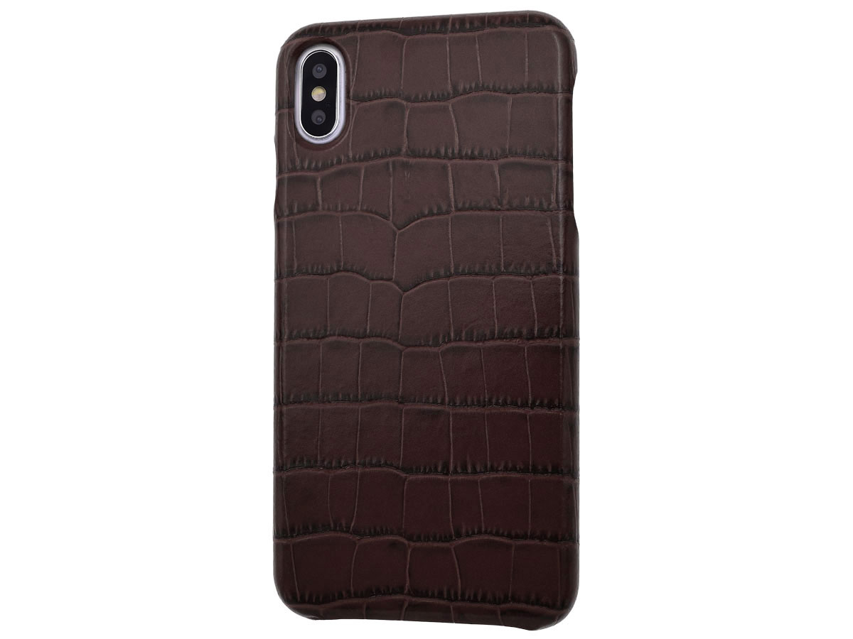 Graffi Cover Croco Bruin Leer - iPhone Xs Max hoesje