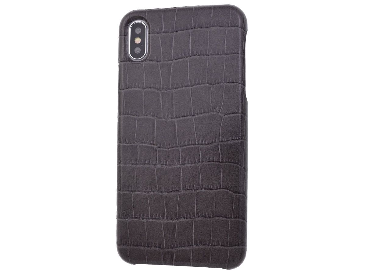 Graffi Cover Croco Grijs Leer - iPhone Xs Max hoesje