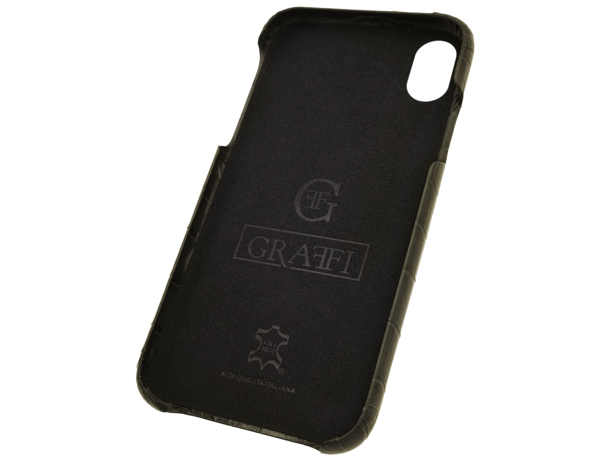 Graffi Cover Croco Groen Leer - iPhone Xs Max hoesje