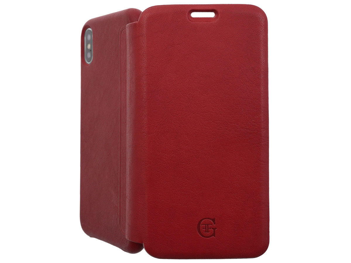 Graffi Oyster Folio Rood Leer - iPhone Xs Max hoesje