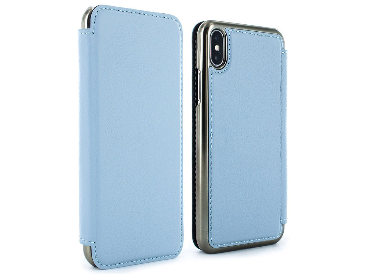 Greenwich Blake Folio Beach House/Gunmetal - iPhone Xs Max Hoesje Leer