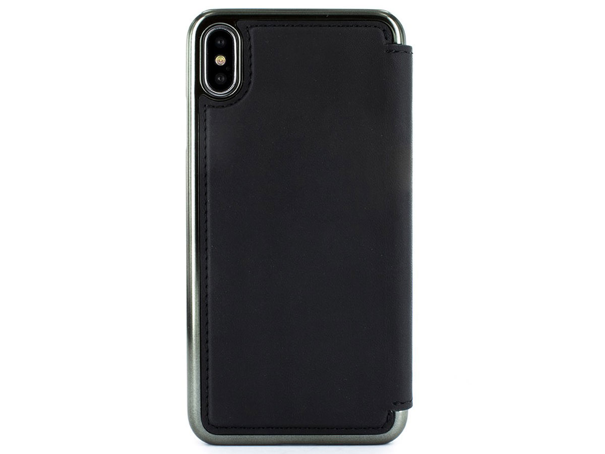 Greenwich Blake Folio Beluga/Gunmetal - Leren iPhone Xs Max hoesje