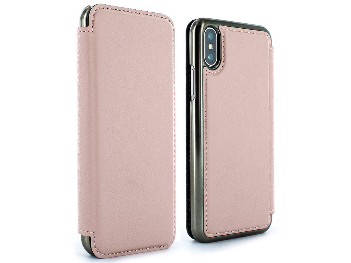 Greenwich Blake Folio Blossom/Gunmetal - iPhone Xs Max Hoesje Leer