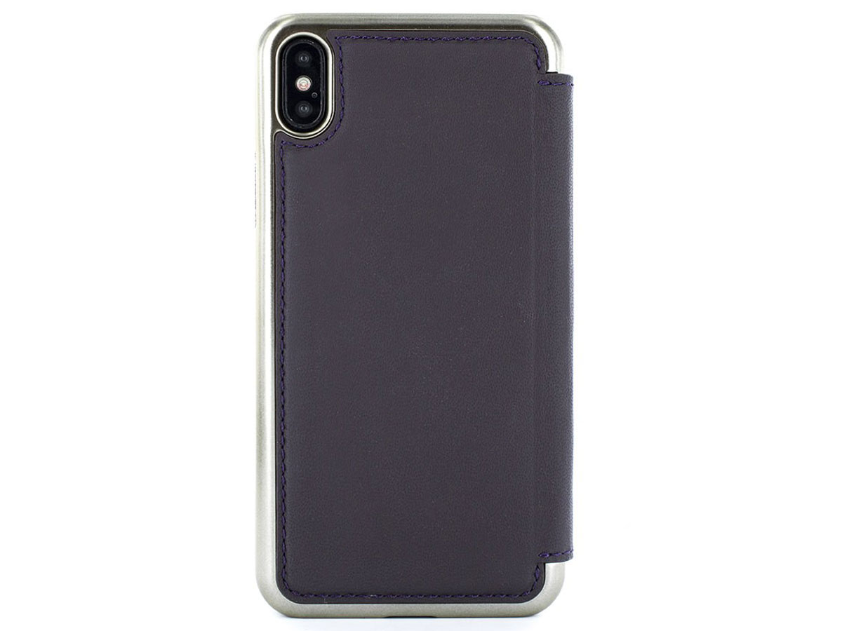 Greenwich Blake Folio Damson/Gunmetal - iPhone Xs Max Hoesje Leer