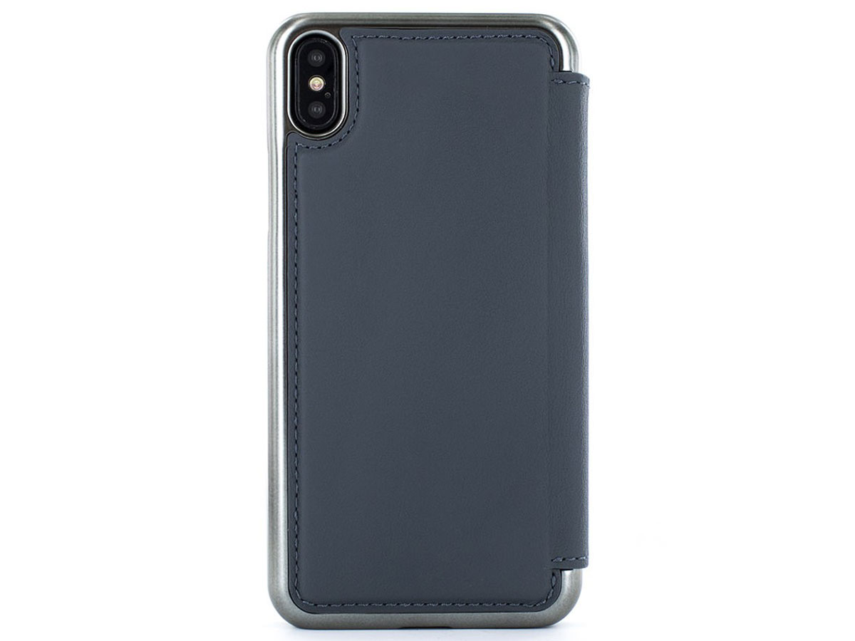 Greenwich Blake Folio Seal/Gunmetal - Leren iPhone Xs Max hoesje