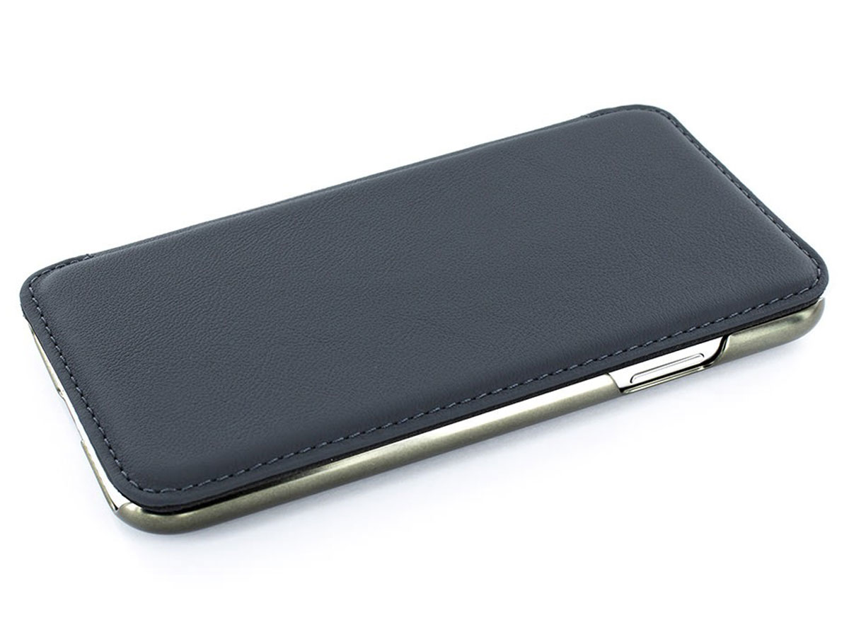 Greenwich Blake Folio Seal/Gunmetal - Leren iPhone Xs Max hoesje