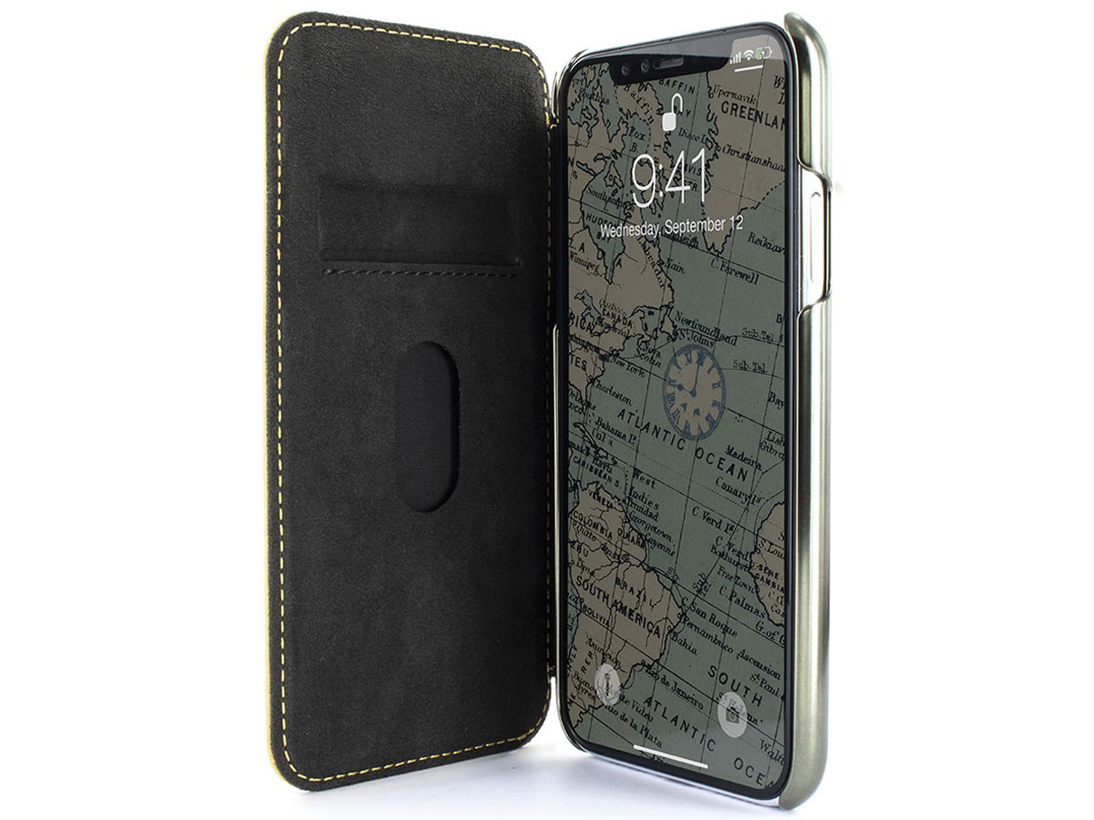 Greenwich Blake Folio Canary/Gunmetal - iPhone Xs Max Hoesje Leer