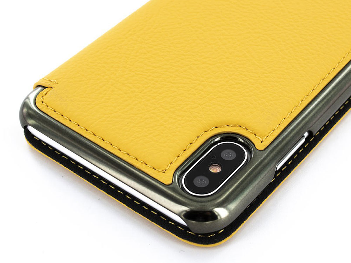 Greenwich Blake Folio Canary/Gunmetal - iPhone Xs Max Hoesje Leer