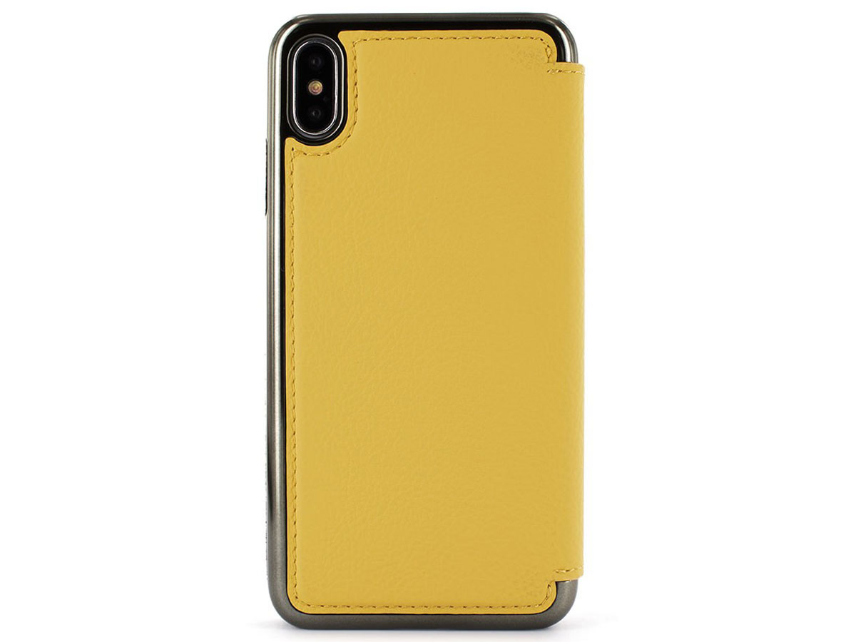 Greenwich Blake Folio Canary/Gunmetal - iPhone Xs Max Hoesje Leer