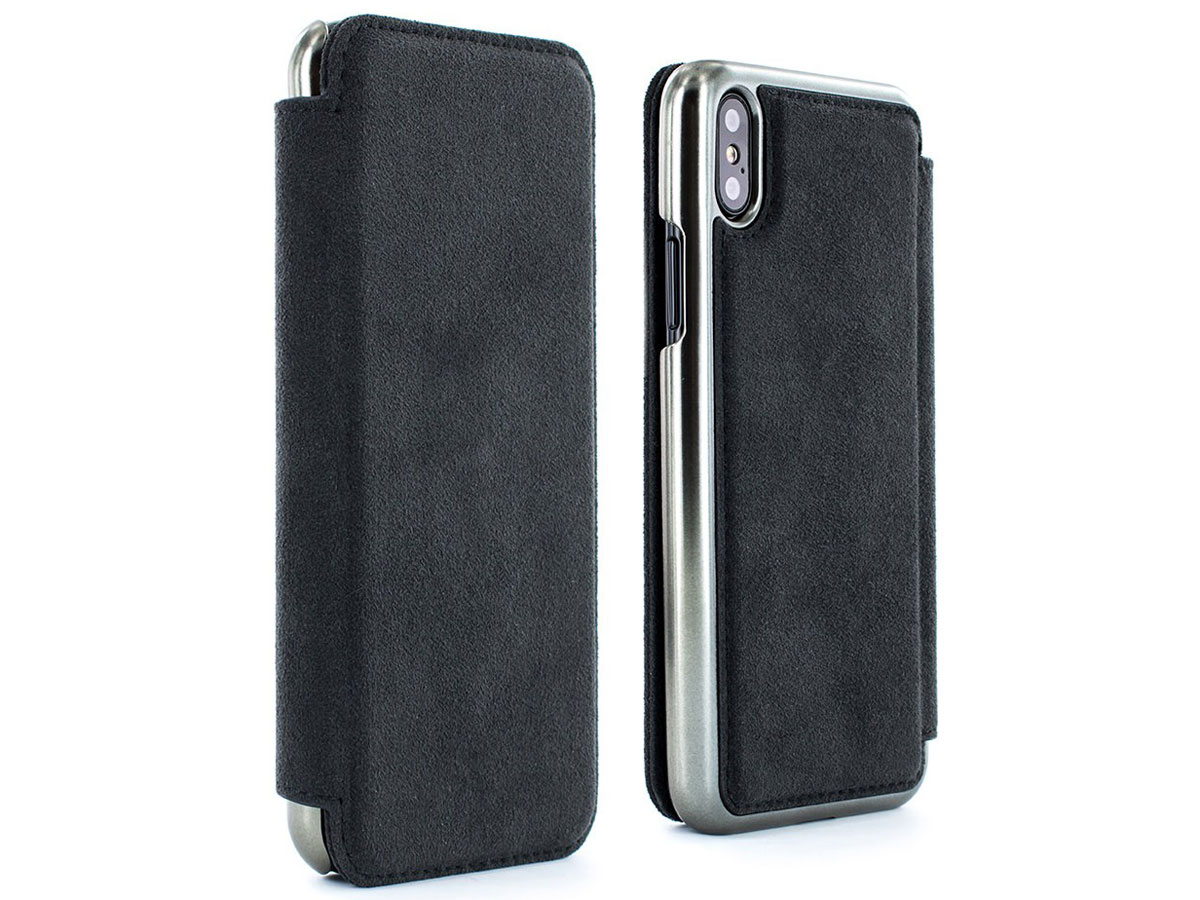 Greenwich Walker Folio - Alcantara iPhone Xs Max hoesje