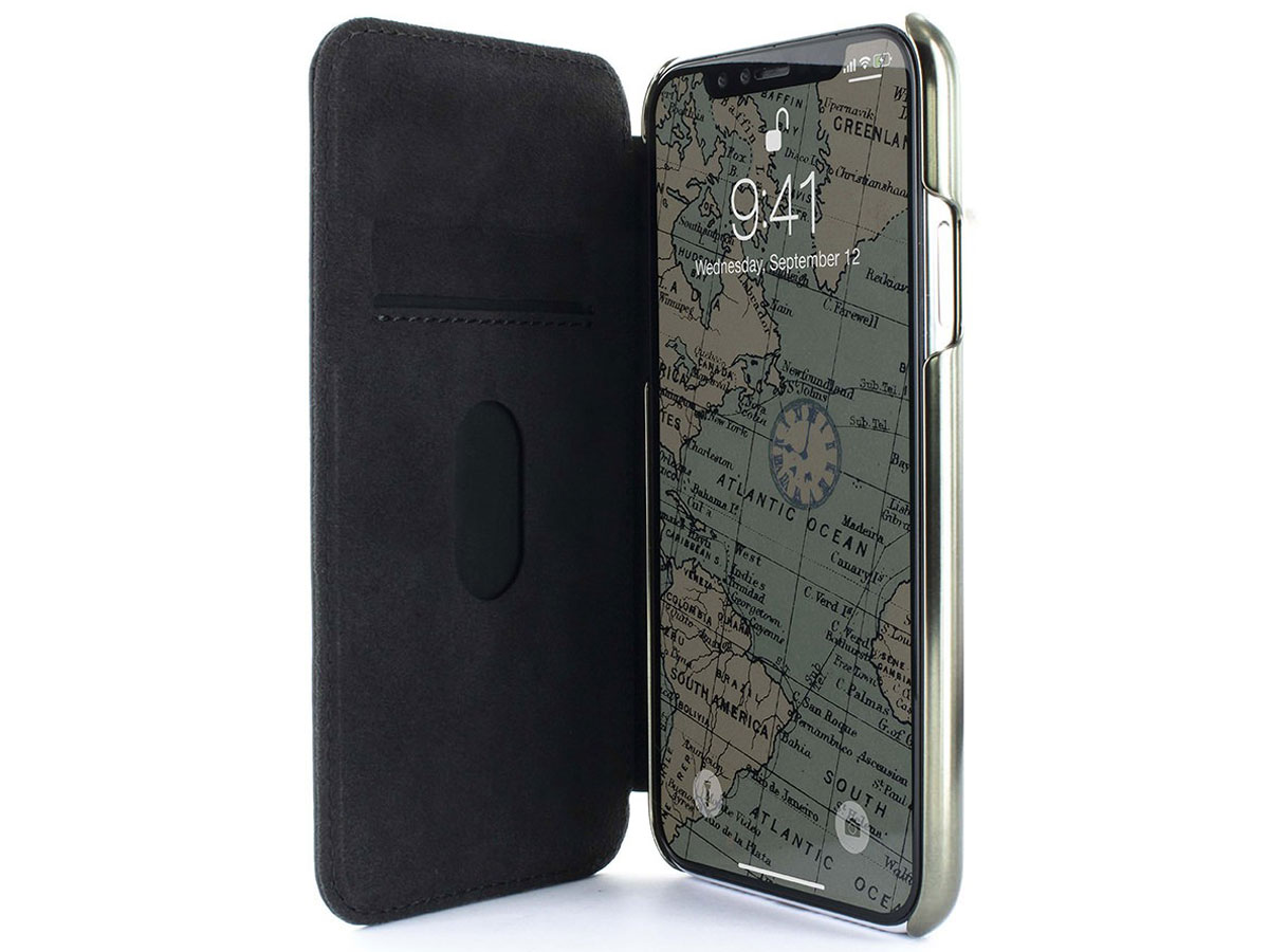 Greenwich Walker Folio - Alcantara iPhone Xs Max hoesje