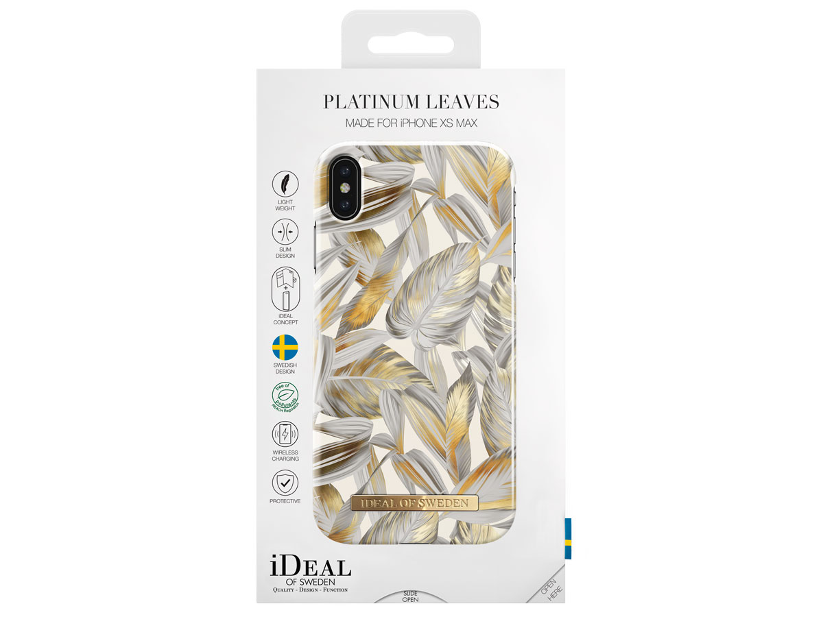 iDeal of Sweden Case Platinum Leaves - iPhone Xs Max hoesje