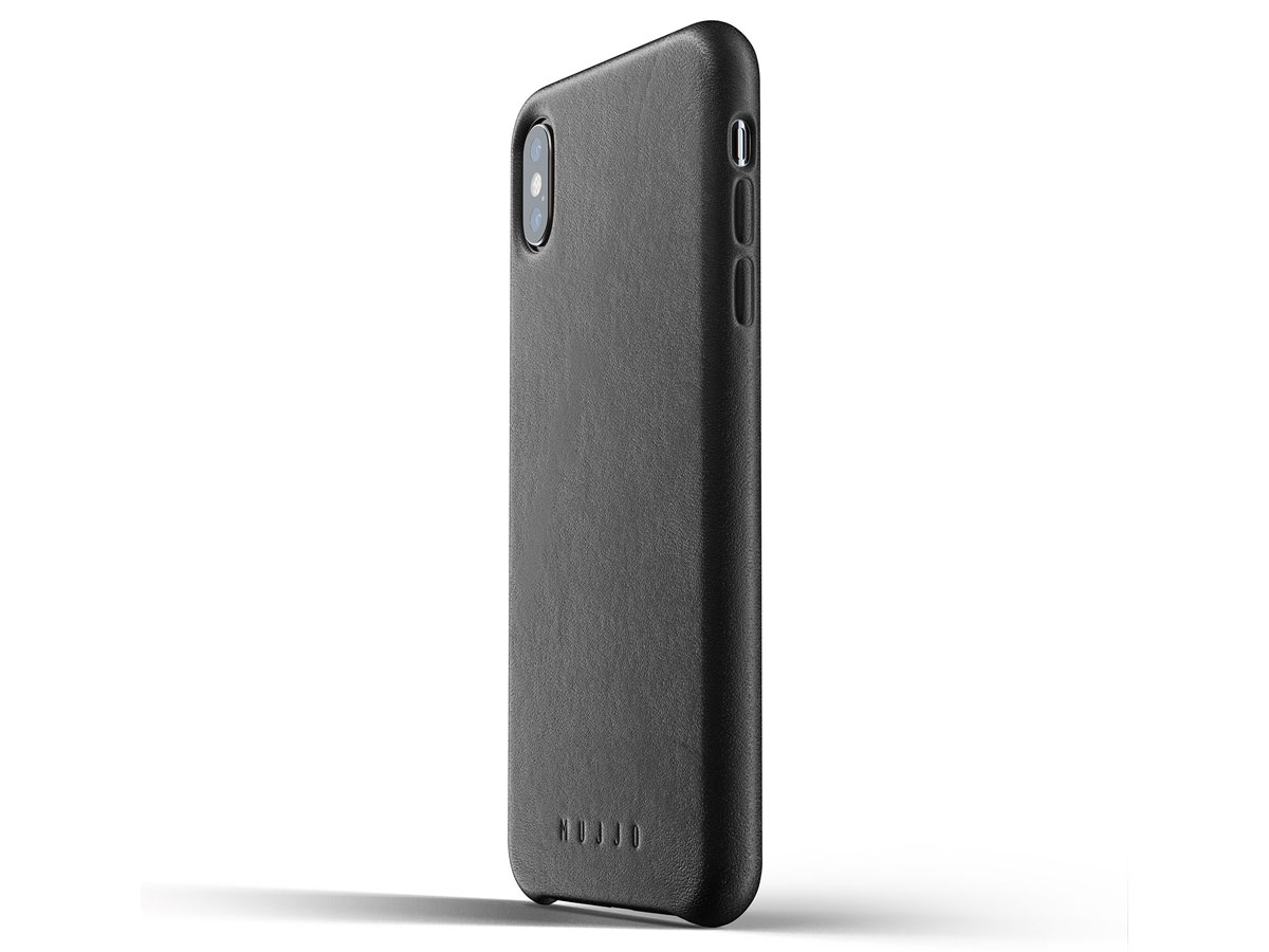 Mujjo Full Leather Case Black - iPhone Xs Max hoesje