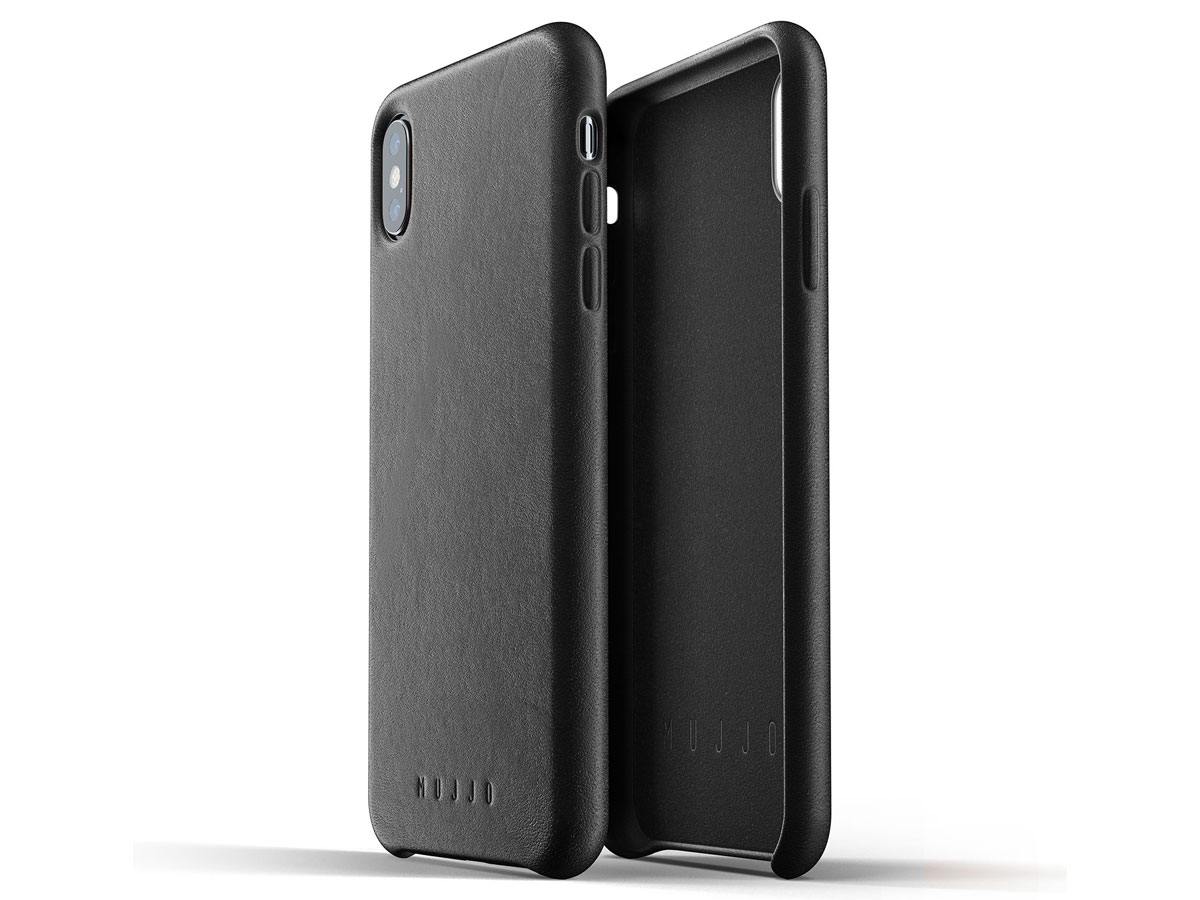 Mujjo Full Leather Case Black - iPhone Xs Max hoesje