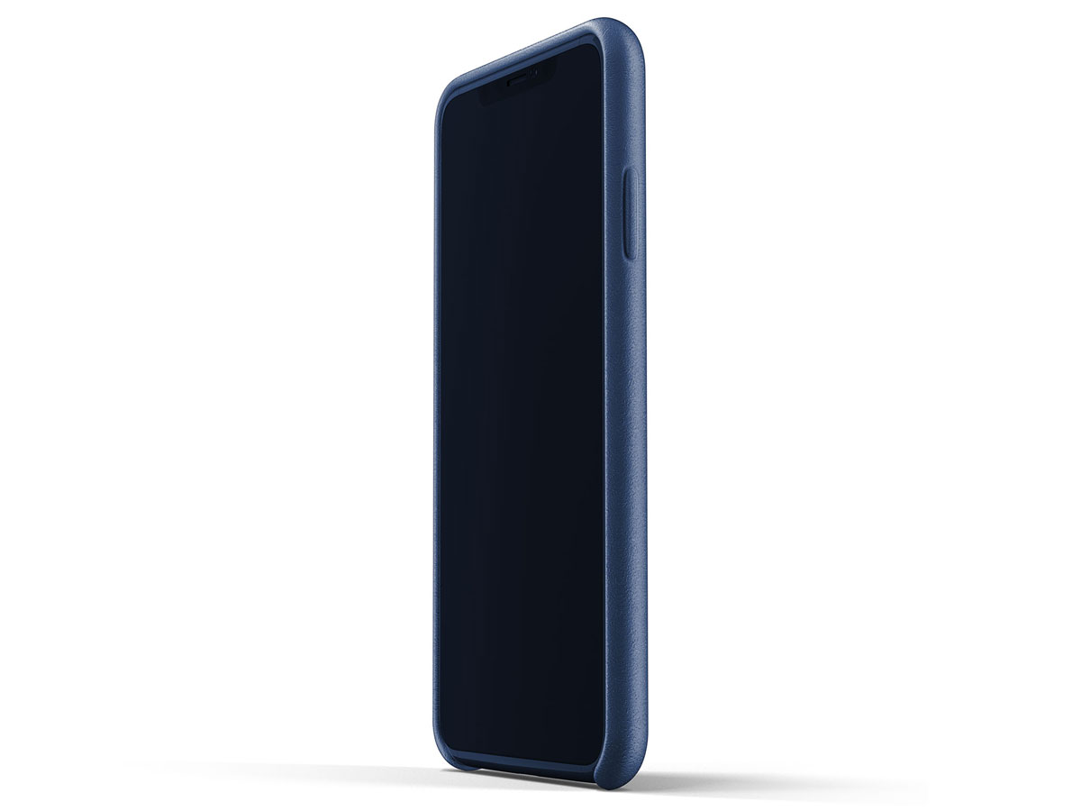 Mujjo Full Leather Case Blauw - iPhone Xs Max hoesje