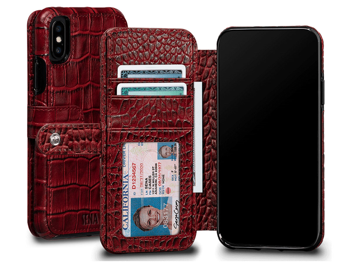 Sena Walletbook Classic Case Croco - iPhone Xs Max hoesje