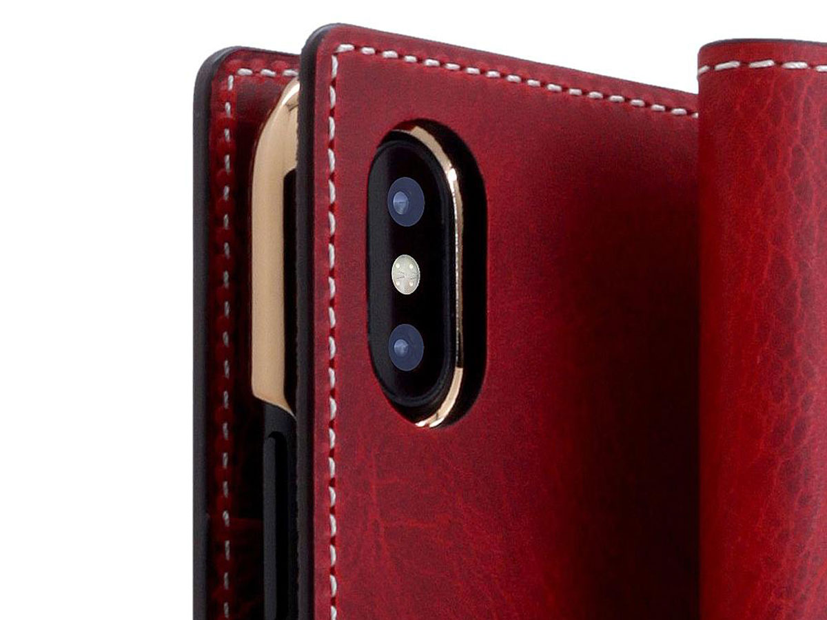 SLG Design D7 Italian Wax Leer Rood - iPhone Xs Max hoesje