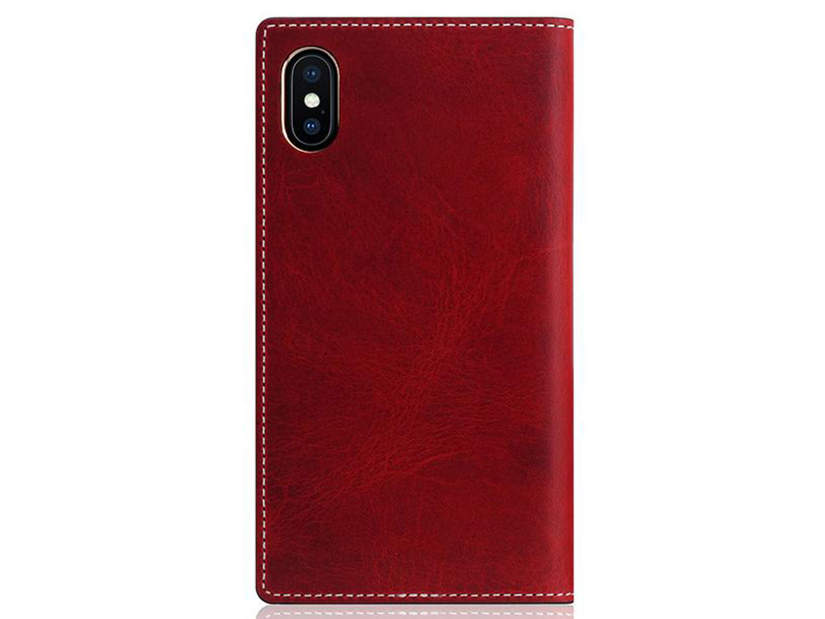 SLG Design D7 Italian Wax Leer Rood - iPhone Xs Max hoesje