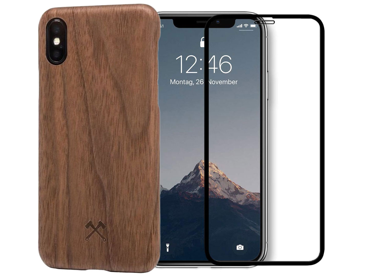 Woodcessories EcoSlim Walnut - iPhone Xs Max Hoesje met Protector