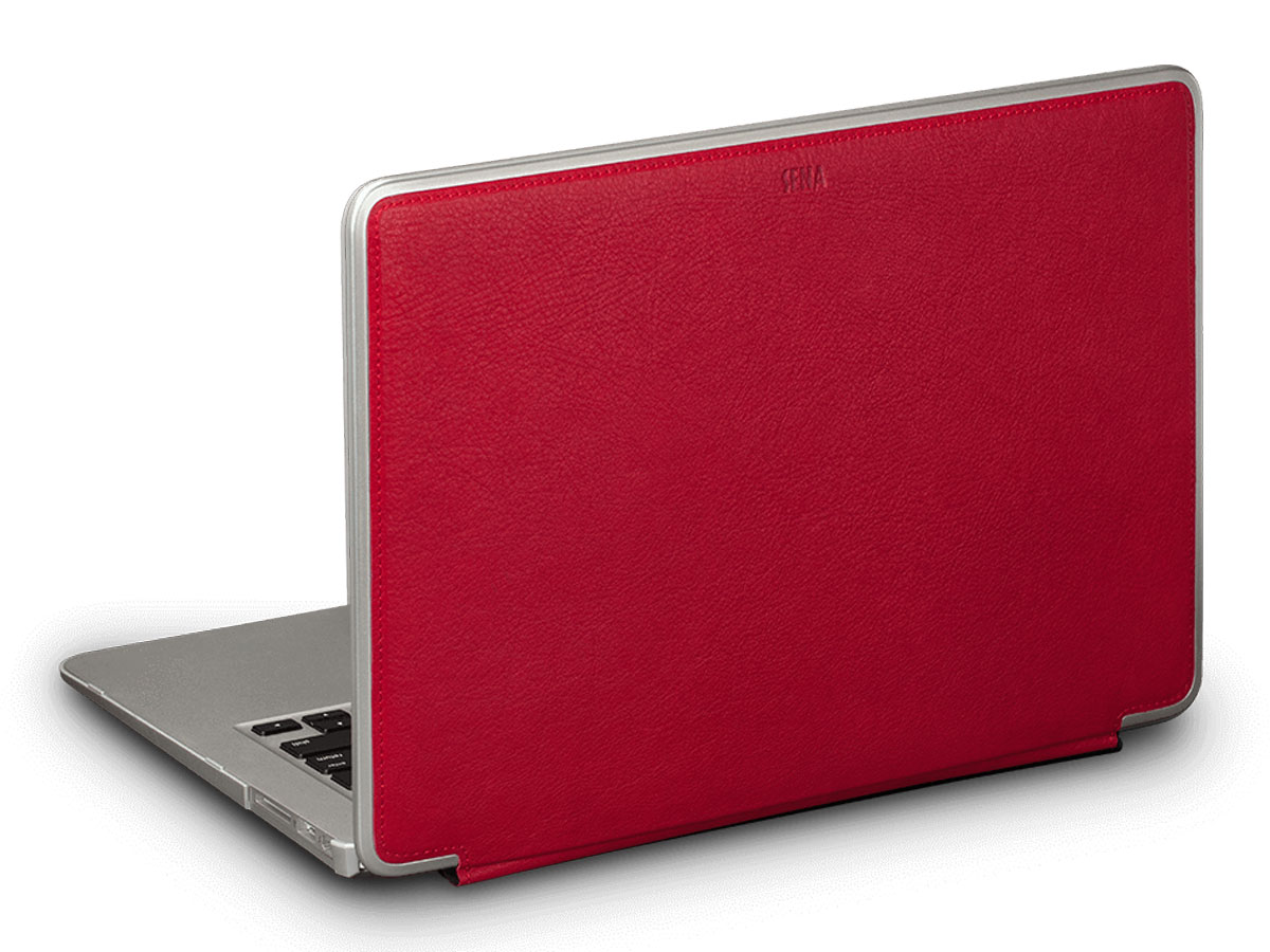 Sena Ultra Thin Snap On Rood - Leren MacBook Air 13