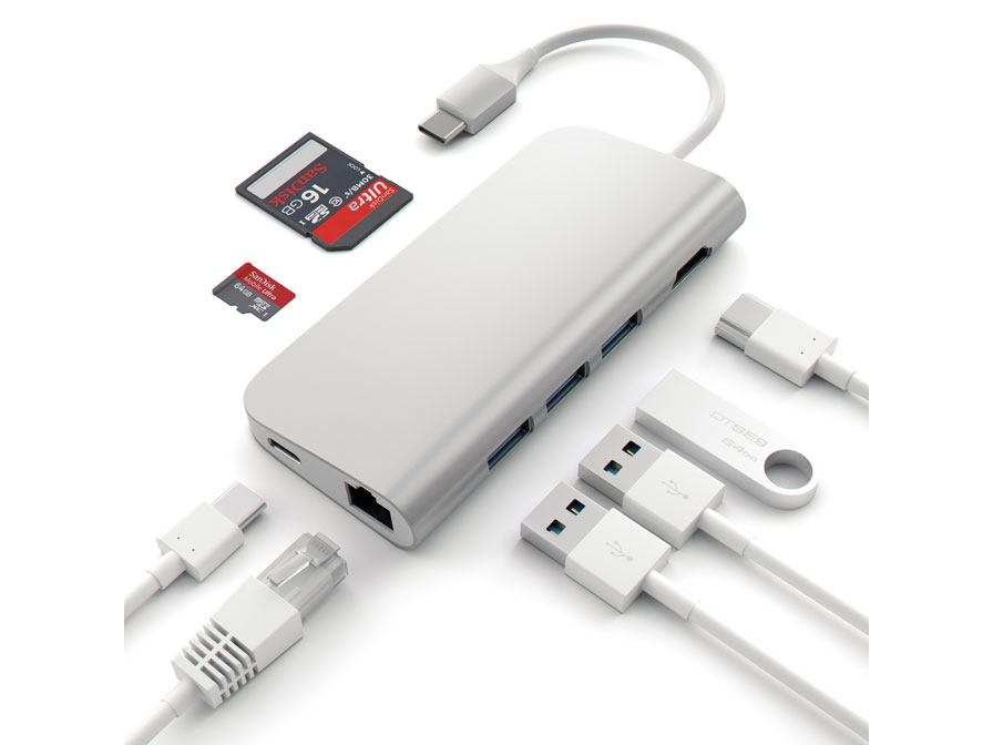 Satechi USB-C Multi-Port Hub met USB HDMI Ethernet SD