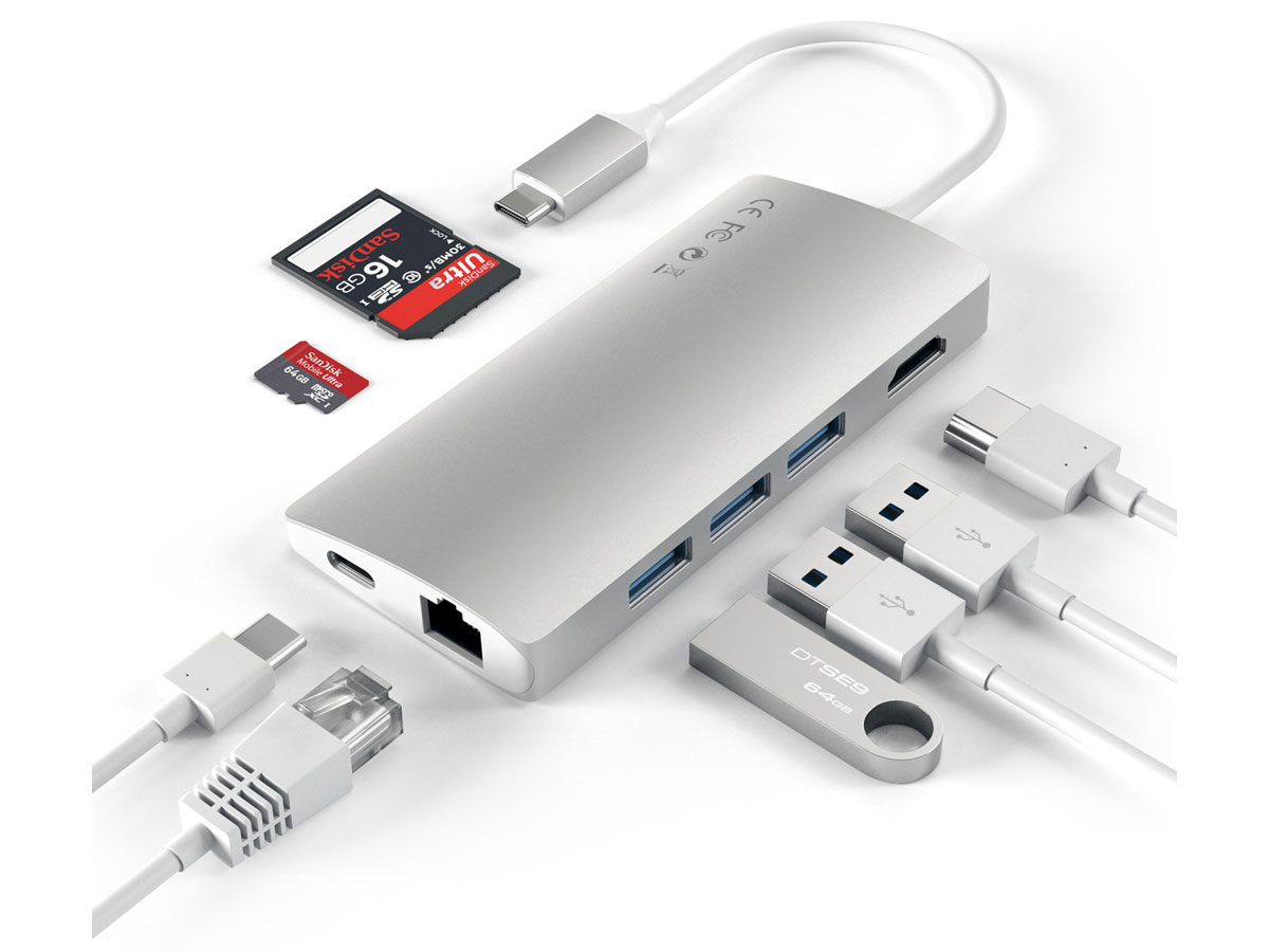 Satechi USB-C Multi-Port Hub V2 - USB HDMI Ethernet SD