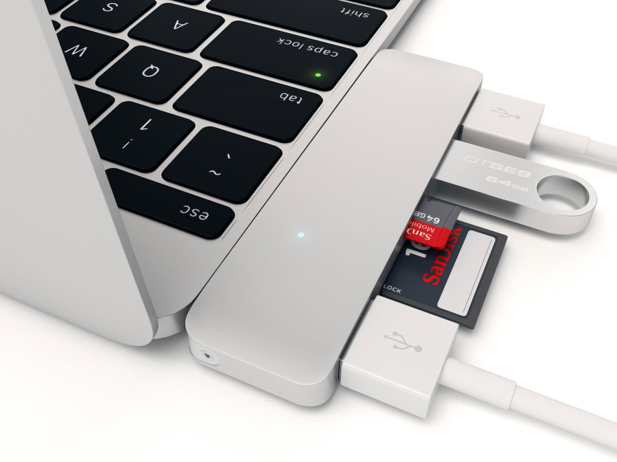 Satechi USB-C 3-in-1 Combo Hub - USB-A en Kaartlezer