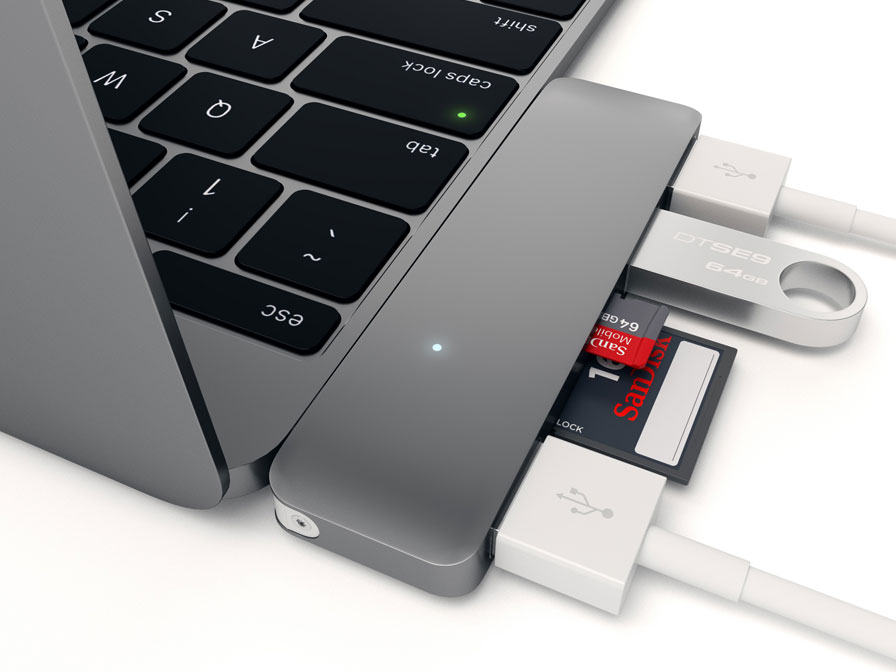 Satechi USB-C 3-in-1 Combo Hub - USB-A en Kaartlezer