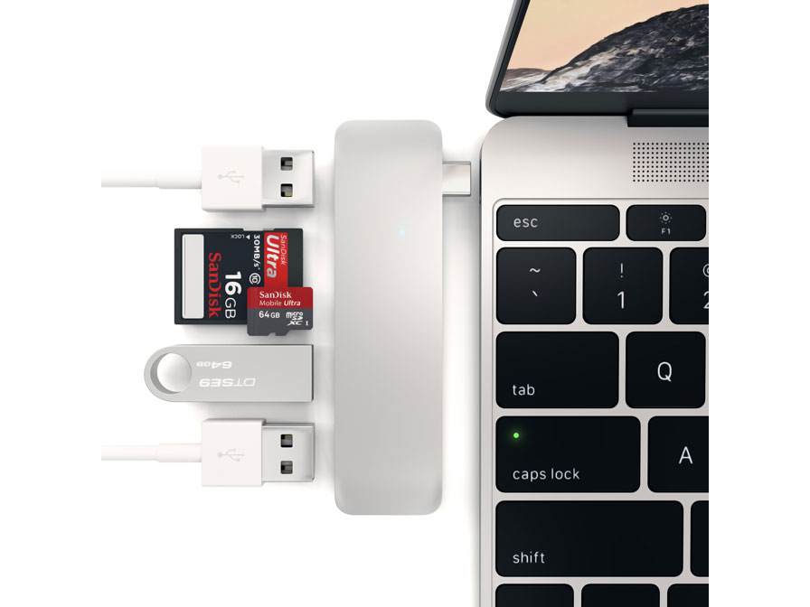 Satechi USB-C 3-in-1 Combo Hub - USB-A en Kaartlezer