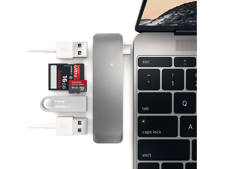 Satechi USB-C 3-in-1 Combo Hub - USB-A en Kaartlezer