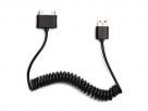 Coiled Dockconnector USB Kabel voor iPod, iPhone en iPad