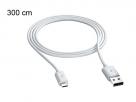 Micro-USB kabel voor Laden en/of Synchroniseren (300 cm)