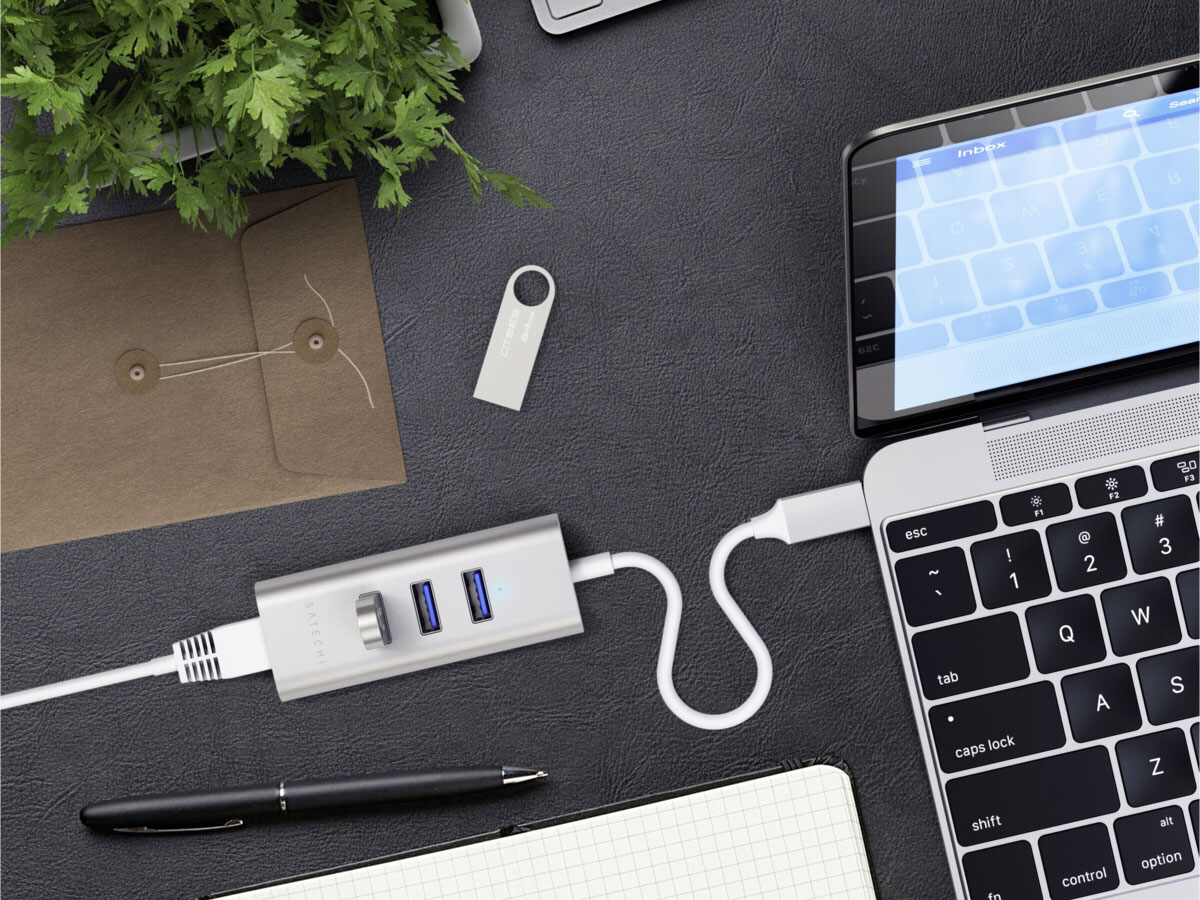 Satechi USB-C 2in1 Hub - USB en Ethernet