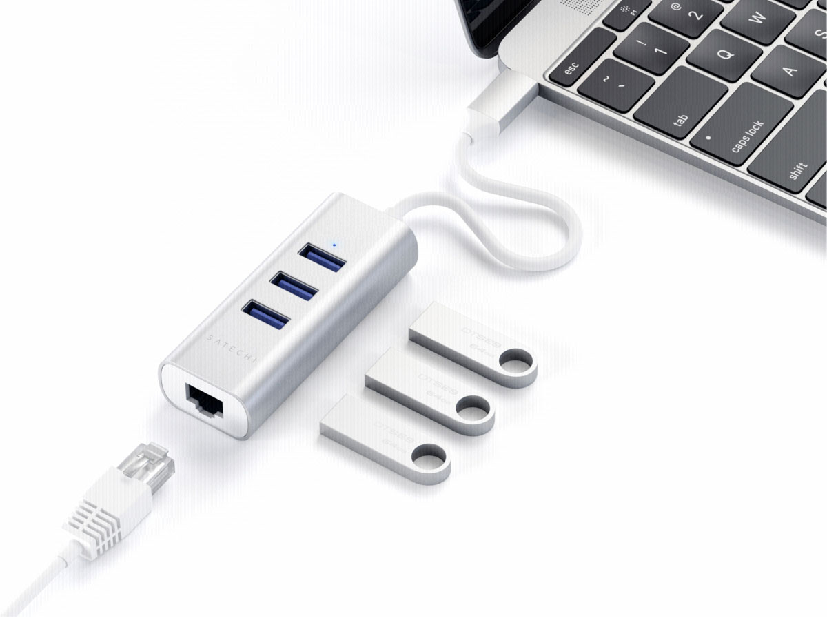 Satechi USB-C 2in1 Hub - USB en Ethernet