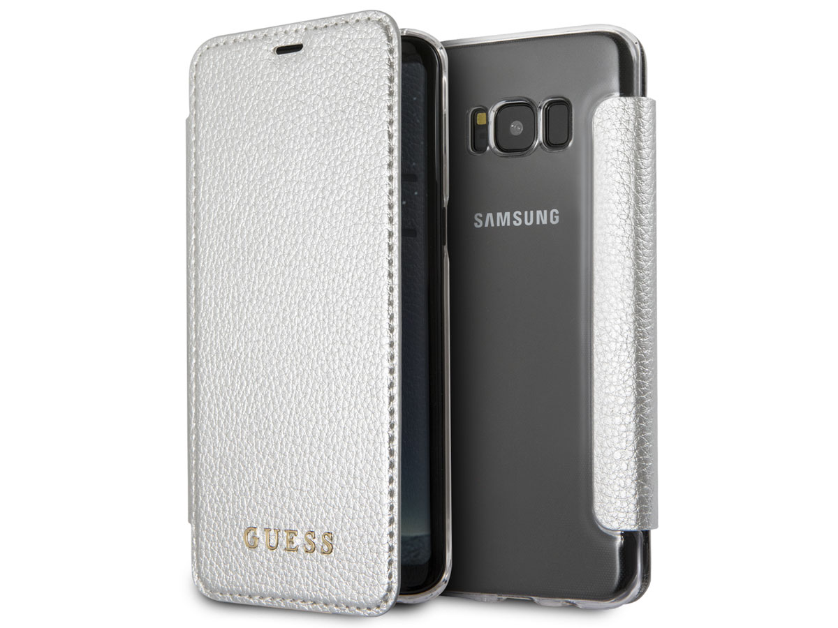 Guess Iridescent Bookcase Zilver - Galaxy S8 hoesje