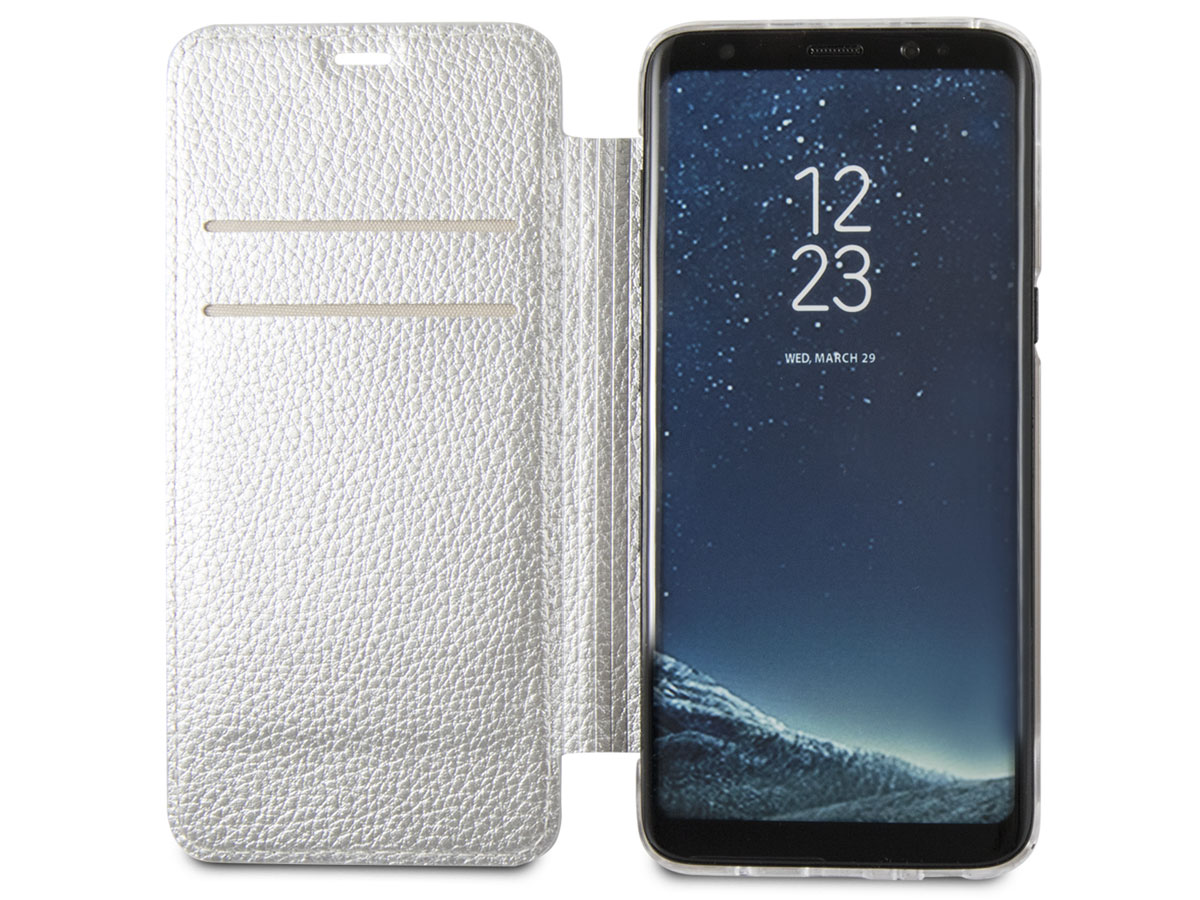 Guess Iridescent Bookcase Zilver - Galaxy S8 hoesje