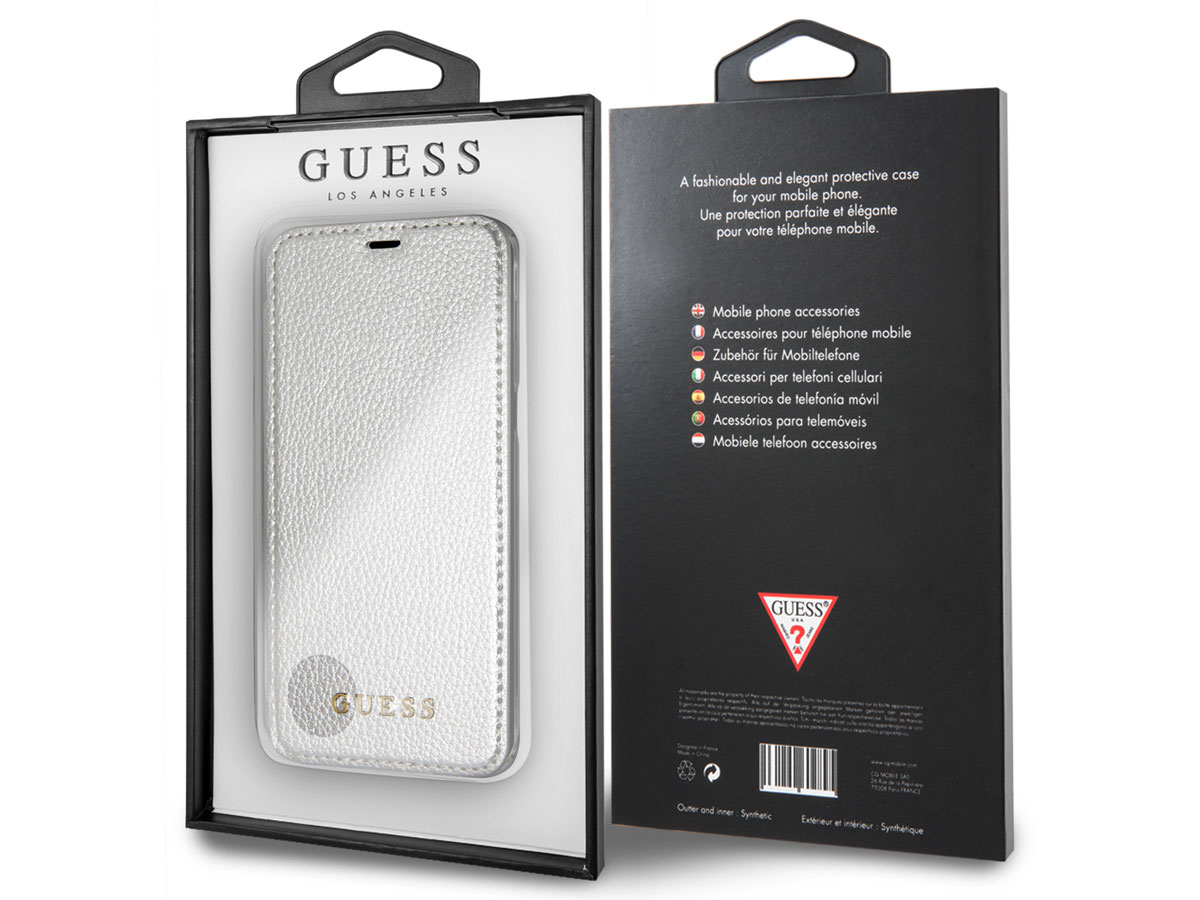 Guess Iridescent Bookcase Zilver - Galaxy S8 hoesje