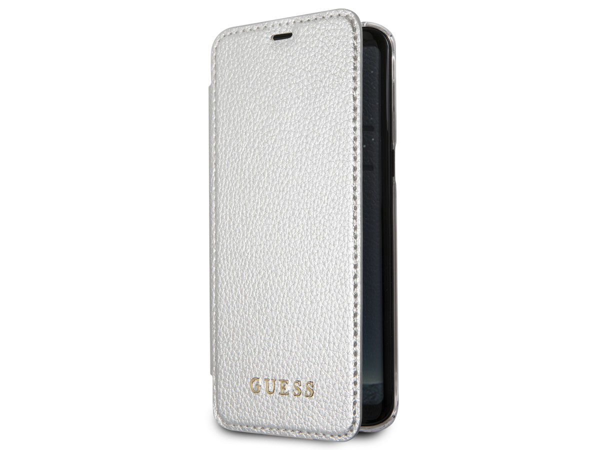 Guess Iridescent Bookcase Zilver - Galaxy S8 hoesje